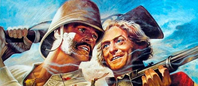 L'affiche vintage du film au moment de sa sortie en decembre 1975 aux Etats-Unis. << Adventure in all its glory ! >> (<< L'aventure dans toute sa splendeur >>) disait le slogan publicitaire sur le poster. Il ne mentait pas.
