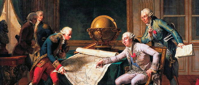 Louis XVI donne ses instructions a La Perouse, le 29 juin 1785 (tableau de Monsiau).