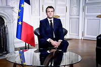 Emmanuel Macron lors de ses vœux aux Français le 31 décembre 2020.
