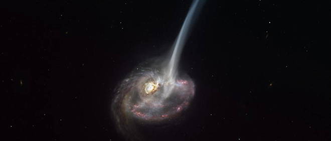 Cette galaxie de forme elliptique << est en train de vivre un phenomene assez extreme, jamais observe a une telle distance >>, a indique Emanuele Daddi, astrophysicien au Centre de recherche nucleaire de Saclay.
