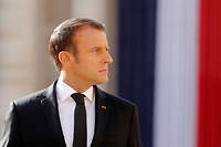 Emmanuel Macron aux obsèques de Jacques Chirac.
