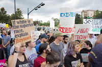Manifestation contre le nationalisme blanc à l’université de Floride, à Gainesville, le 19 octobre 2017. 
