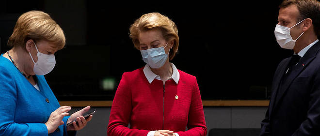     Angela Merkel, Ursula von der Leyen et Emanuel Macron en Juillate 2020.