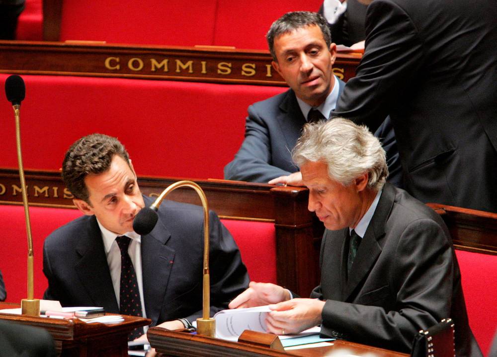 Dominique de Villepin, Azouz Begag, Nicolas Sarkozy ©  JACK GUEZ / AFP