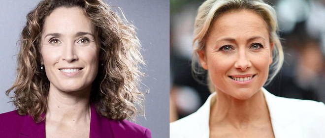 Marie-Sophie Lacarrau, presentatrice du 13 heures de TF1, et Anne-Sophie Lapix, presentatrice du 20 heures de France 2.
