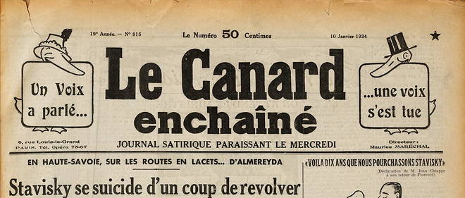 Un vieux numero du << Canard enchaine >> paru le 10 janvier 1934. 
