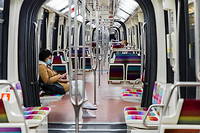 La ligne 1 du métro parisien au mois de novembre 2020.

