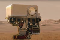 L'instrument franco-américain SuperCam est majoritairement juché sur le mât du rover. 

