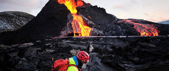 L'eruption du volcan Fagradalsfjall est en cours depuis plus de deux semaines.
