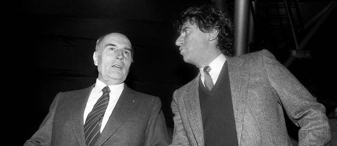 Le president de la Republique Francois Mitterrand inaugure le Zenith, nouvelle salle de rock a Paris, en presence du ministre de la Culture Jack Lang, le 12 janvier 1984.
