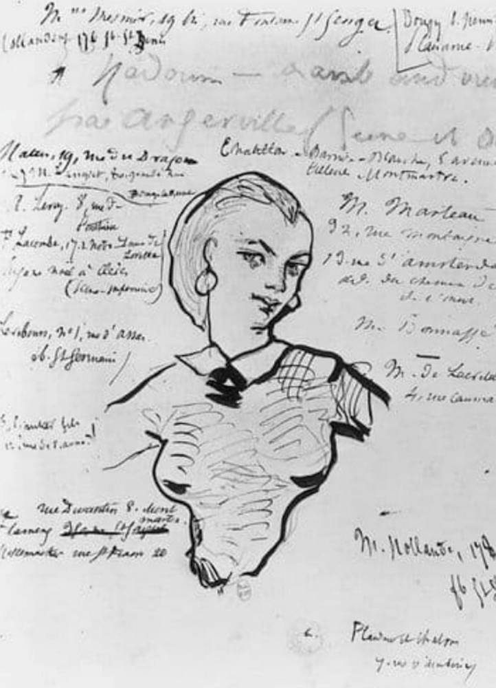 Charles Baudelaire a souvent dessiné Jeanne dans les marges de ses manuscrits.
 ©  DR