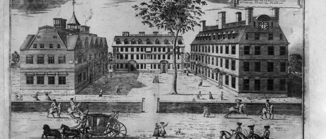 L'universite Harvard en 1740.
