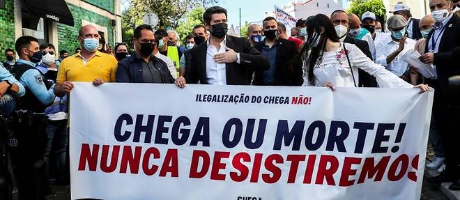Portugal: manifestation du parti d'extreme droite "Chega" contre son interdiction