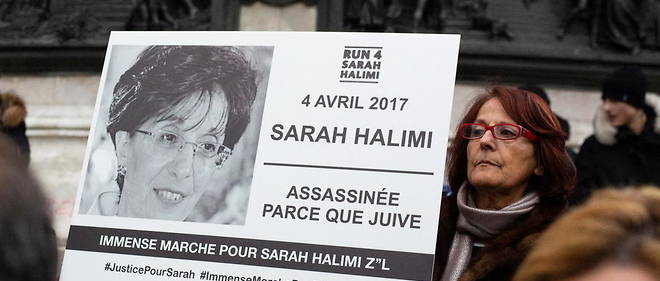 Manifestation a Paris, en 2020, en memoire de Sarah Halimi.
