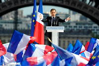 Nicolas Sarkozy, le 1 er  mai 2012, place du Trocadéro à Paris.
