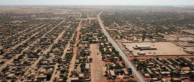 Vue aerienne de la ville de Gao, au Mali.
