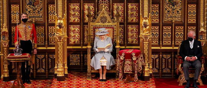 La reine lors du discours du Trone, le 11 mai 2021.
