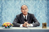 Le président de la république Valéry Giscard d'Estaing répond aux questions des journalistes lors d'une conférence de presse, le 26 juin 1980 à l'Elysée à Paris.
