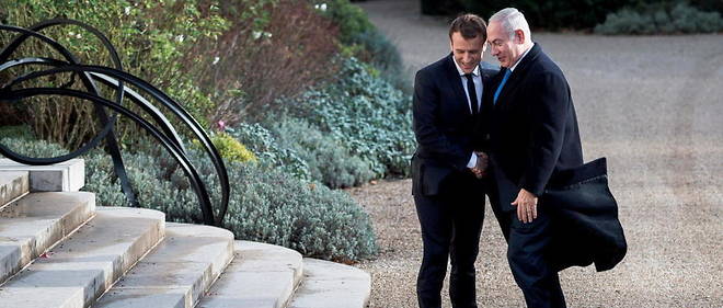 Le president de la Republique francaise, Emmanuel Macron, a recu le 10 decembre 2017 Benyamin Netanyahou, Premier ministre d'Israel, pour un dejeuner de travail au palais de l'Elysee.

