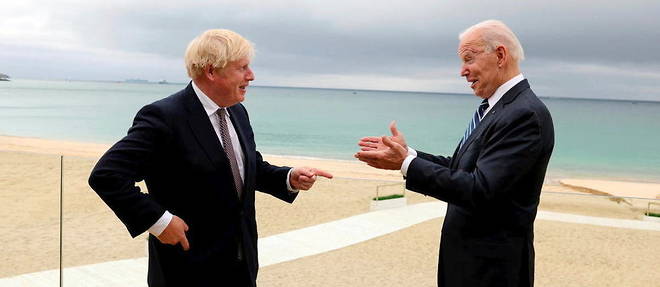 Boris Johnson et Joe Biden lors du sommet du G7.
