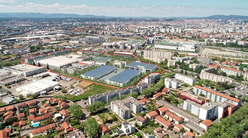 
        Vitalite. Vue aerienne du projet Usin (usines connectees pour industriels inspires), qui s'est implante il y a quatre ans a Venissieux, sur le site de l'ancienne usine Bosch.