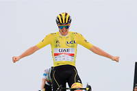 Tadej Pogacar remporte la 17e étape du Tour de France, ce mercredi 14 juillet, au col du Portet.

