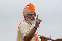 Le Premier ministre indien, Narendra Modi, à  New Delhi le 15 août 2020.
