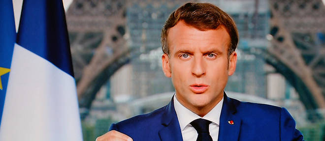 Emmanuel Macron lors de son allocution du 12 juillet pour annoncer le pass sanitare.

