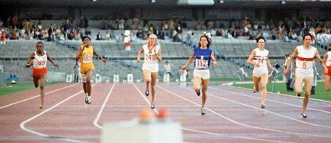 Colette Besson, numero 117, remporte la medaille d'or au 400 metres en 1968.
