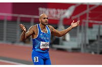 L'Italien Marcell Jacobs, vainqueur du 100 metres de Tokyo, a la surprise quasi generale.
