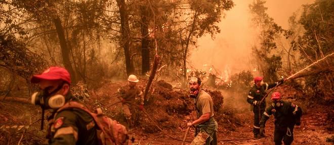 Incendies en Grece et en Turquie: panorama apocalyptique sur l'ile grecque d'Eubee
