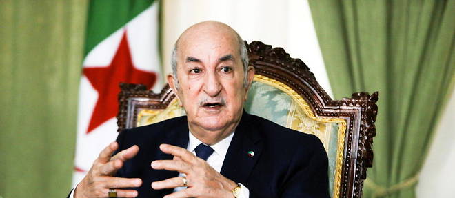 Le president algerien, Abdelmadjid Tebboune, le 24 mai 2021, a Alger, donne un grand entretien au << Point >>. 

