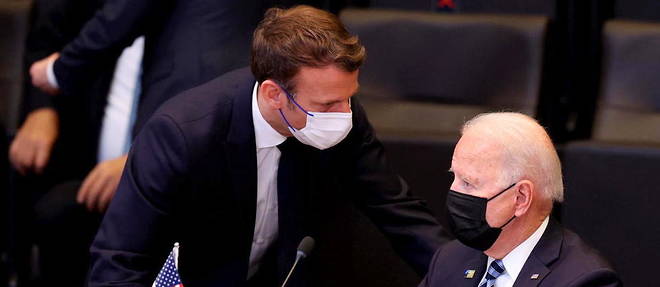 Biden et Macron en juin 2021 lors d'un sommet de l'Otan.
