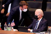Biden et Macron en juin 2021 lors d'un sommet de l'Otan.
