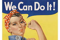 << Rosie la riveteuse >>, image symbolique aux Etats-Unis de l'effort de guerre lors du second conflit mondial.
