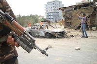 Un véhicule rempli d'explosifs a été détruit par une frappe américaine, dimanche, à Kaboul.
