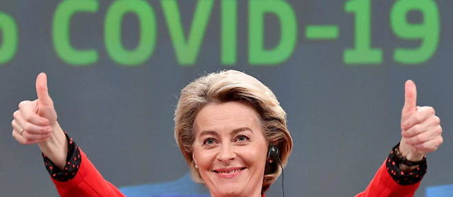 La presidente de la Commission europeenne, Ursula von der Leyen, a Bruxelles en mars 2021.
