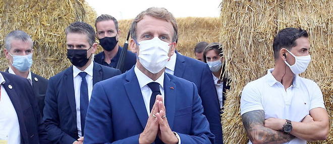 Le president francais Emmanuel Macron en Provence le 10 septembre 2021.

