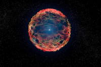Représentation artistique d'une supernova résultant de la mort d'une étoile. 
