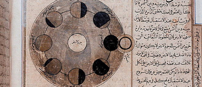 Calcul des eclipses solaires et lunaires dans le manuscrit arabe << Les Merveilles de la creation >>, d'Al-Qazwini (XIVe s.).