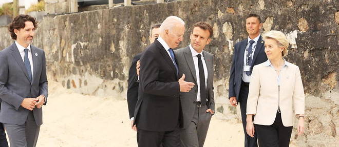 Joe Biden et Emmanuel Macron le 11 juin 2021.
