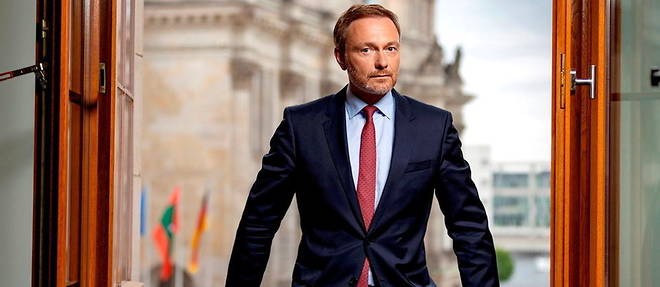 Christian Lindner, le president du FDP (Parti liberal democrate allemand) dans son bureau berlinois, le 24 juin. 