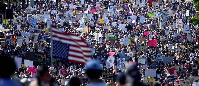 Lors de la Marche des femmes, a Washington samedi.  
