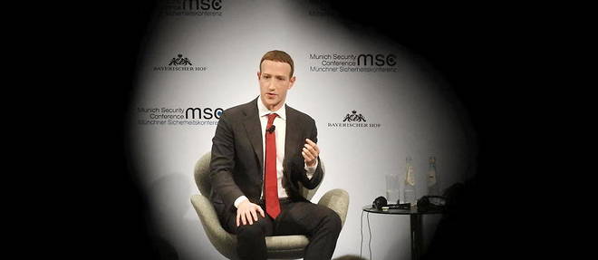Le createur de Facebook, Mark Zuckerberg en fevrier 2020 a Munich lors d'une conference sur la securite.
