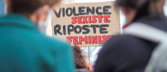 Une manifestation feministe a Bordeaux le 8 mars 2021.

