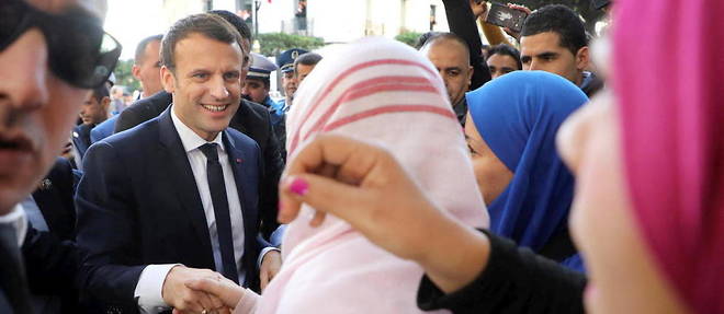 Le president francais Emmanuel Macron lors de sa visite a Alger le 6 decembre 2017.
