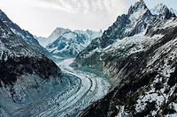 La mer de glace, a Chamonix, devient une mer de cailloux, avec le recul du glacier.
(C)Sebastien Leban