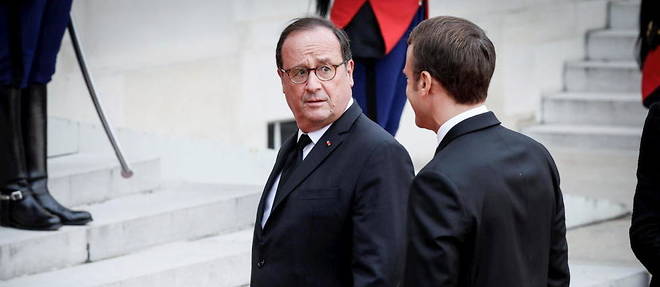 Francois Hollande et Emmanuel Macron, en 2019.
