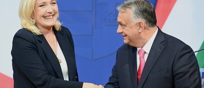 Aux cotes d'Orban en Hongrie, Marine Le Pen fustige l'UE et la "submersion migratoire"
