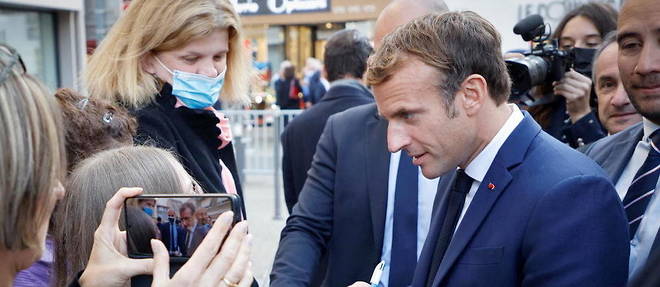 Emmanuel Macron a Montbrison en octobre 2021.

